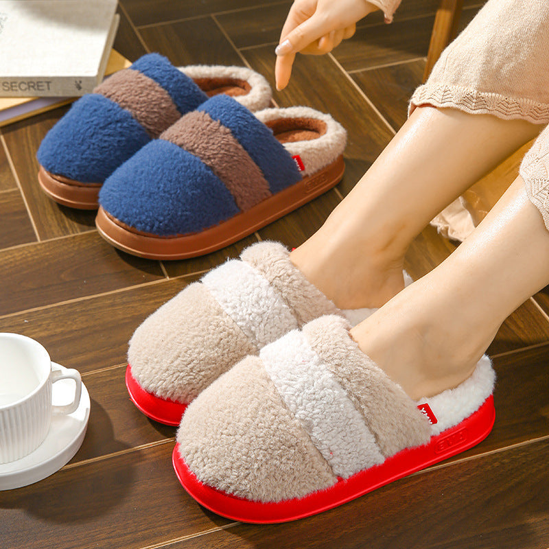 Wholesale warm non-slip autumn and winter indoor home furnishing feeling fur slippers